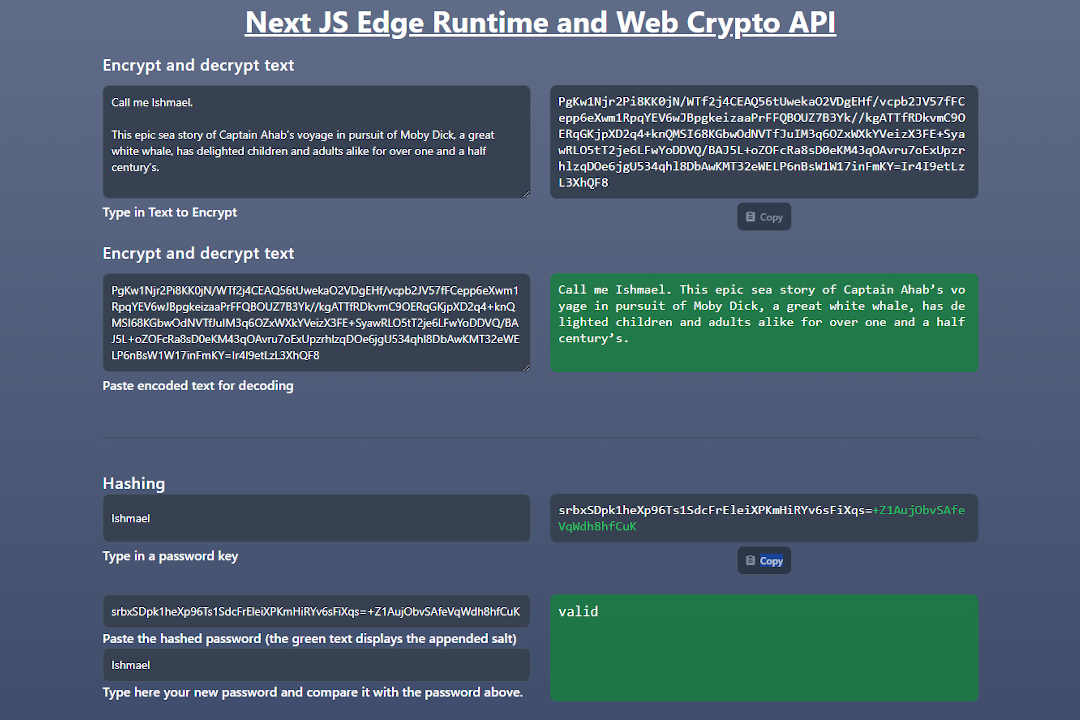 Web Crypto API Next JS Photo
